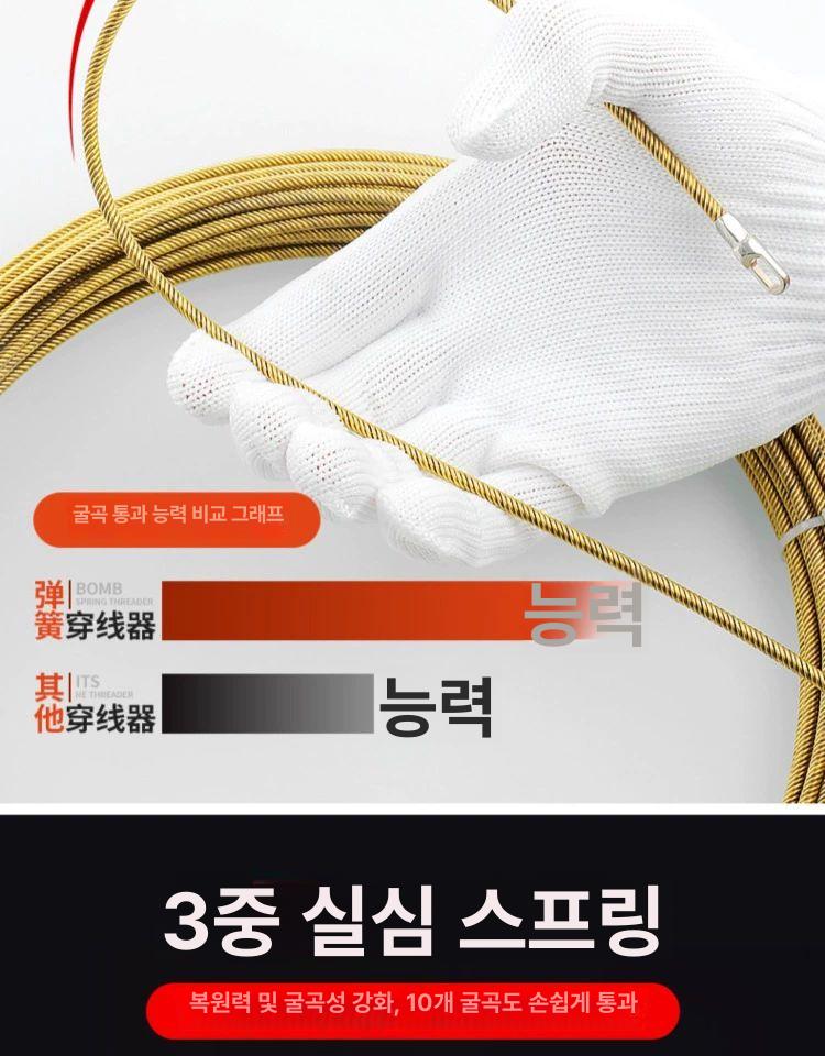하수구막힘 스틸 청소 화장실 뚫기 배관 하수구 와이어 기술자 스테인리스 제거기 철사 4.0 스프링 평머리 딱딱 F - 상세 이미지 4