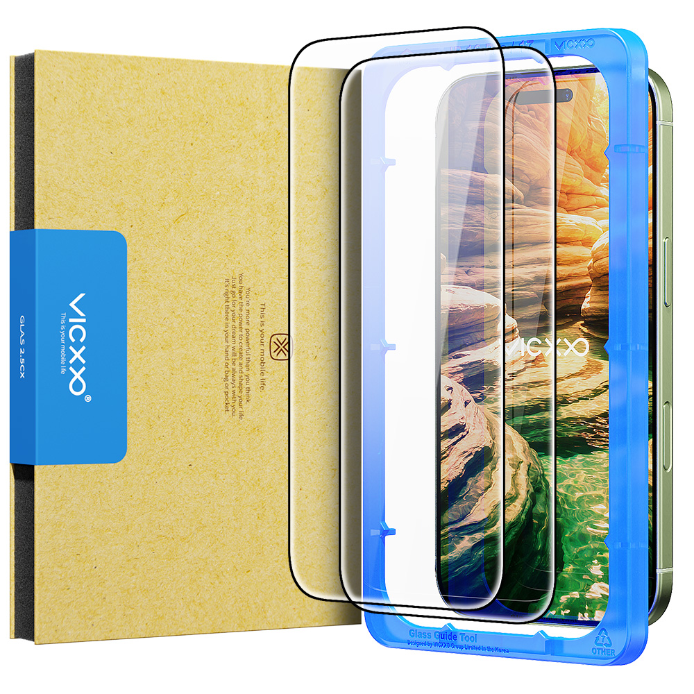 빅쏘 2.5CX 지문인식 강화유리 액정보호필름 아이폰17, 2매입 제품 이미지