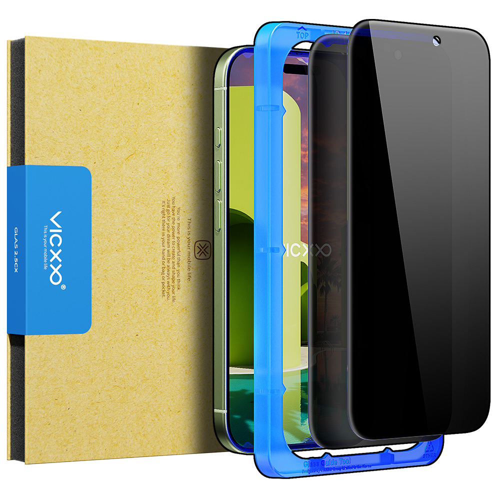 빅쏘 2.5CX 사생활 보호필름 강화유리 아이폰17, 2매입