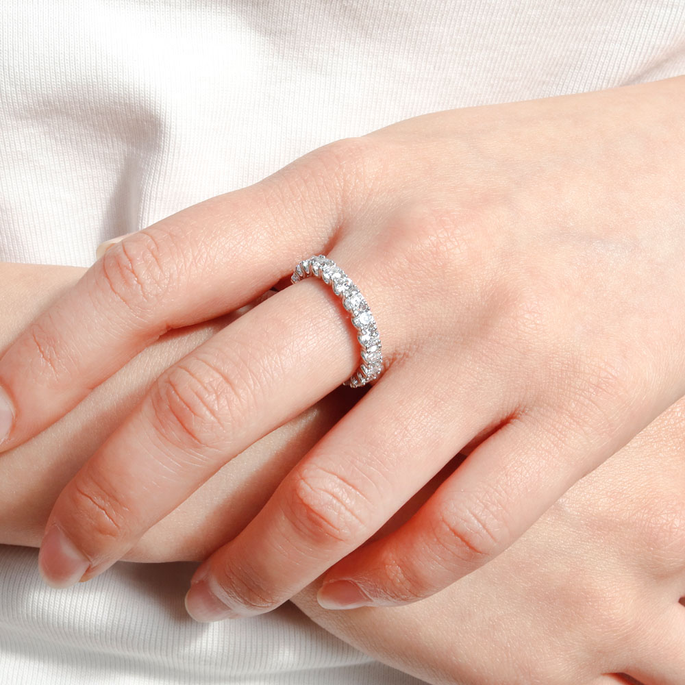 랩 다이아 3mm 모이사나이트 엔젤릭 링 반지 레이어드 가드링 - 상세 이미지 2