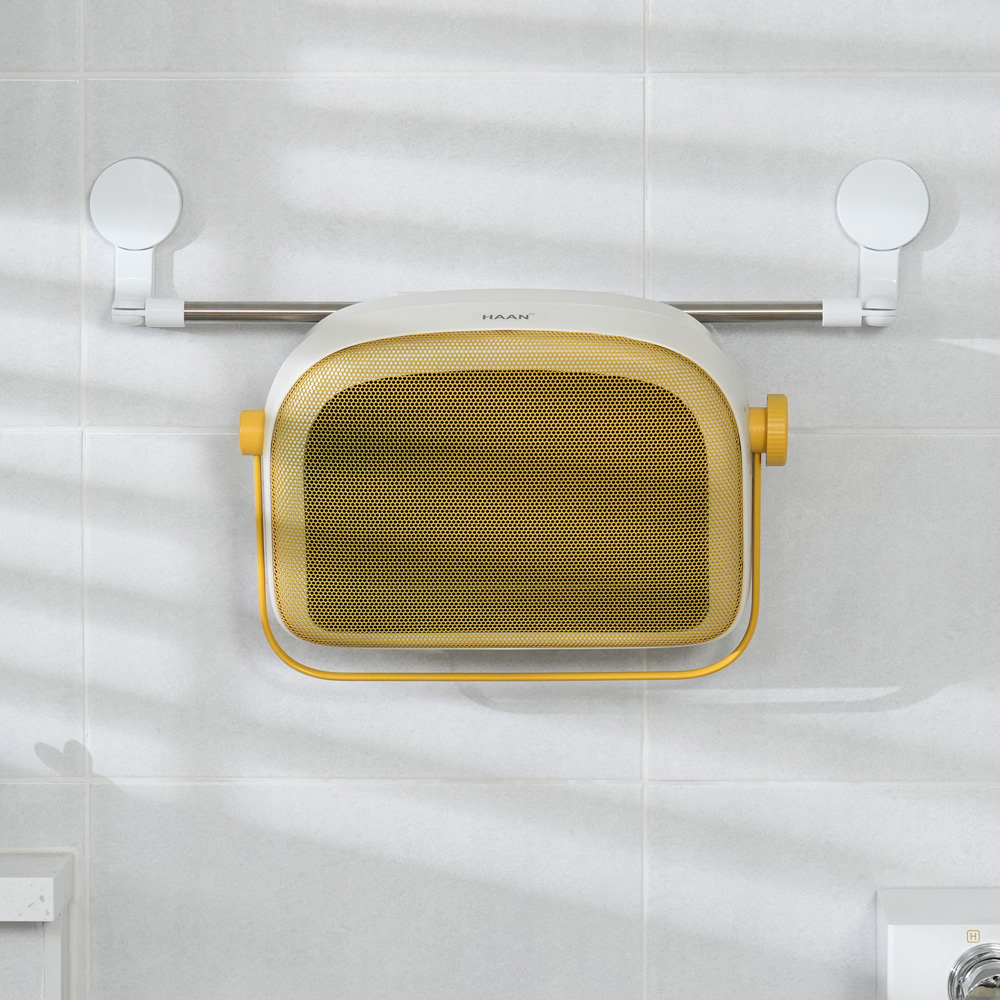 한경희 욕실온풍기 화장실 방수 가정용 난방기 PTC히터 벽걸이 무타공 4000TM옐로우