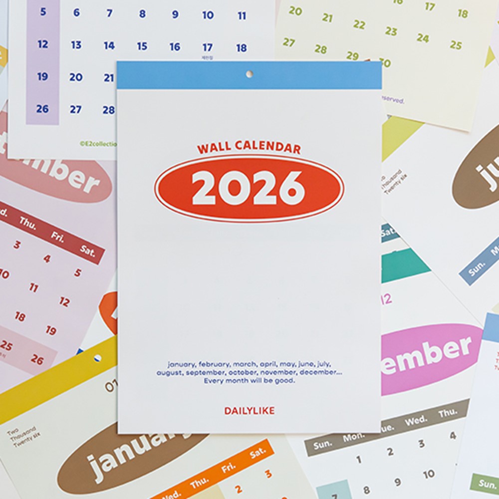 A3 달력 2026 년 월 캘린더 26년 벽달력 뉴트로 심플 상세 이미지 8