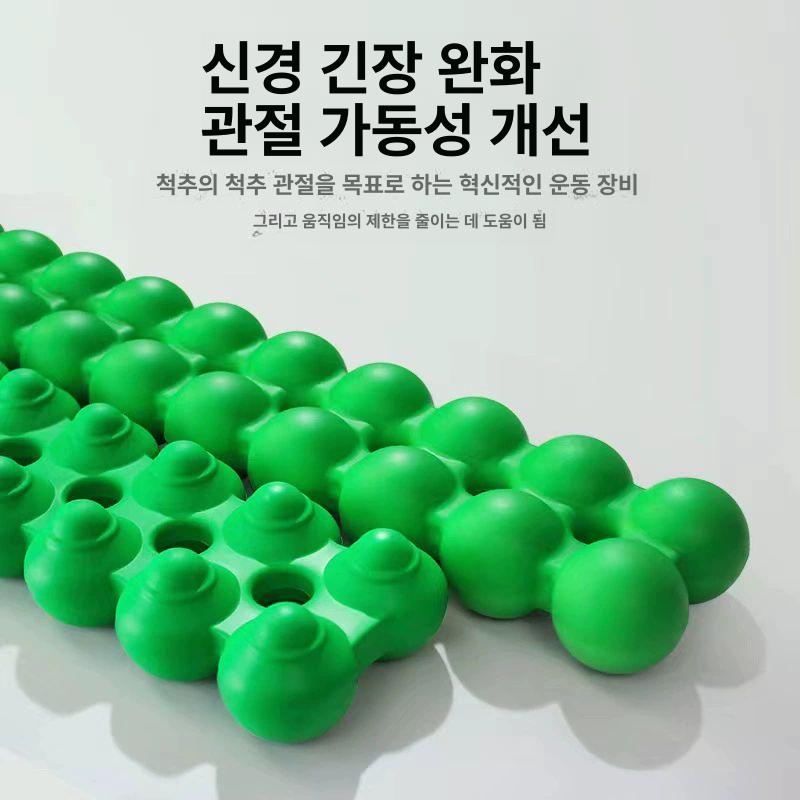 스파인피터 허리 이완 다단계 스트레칭기 홈트 감압 필라테스 크래커 안마봉 마사지기 감압 2대 모모충 비취그린 바인딩포함 - 상세 이미지 5