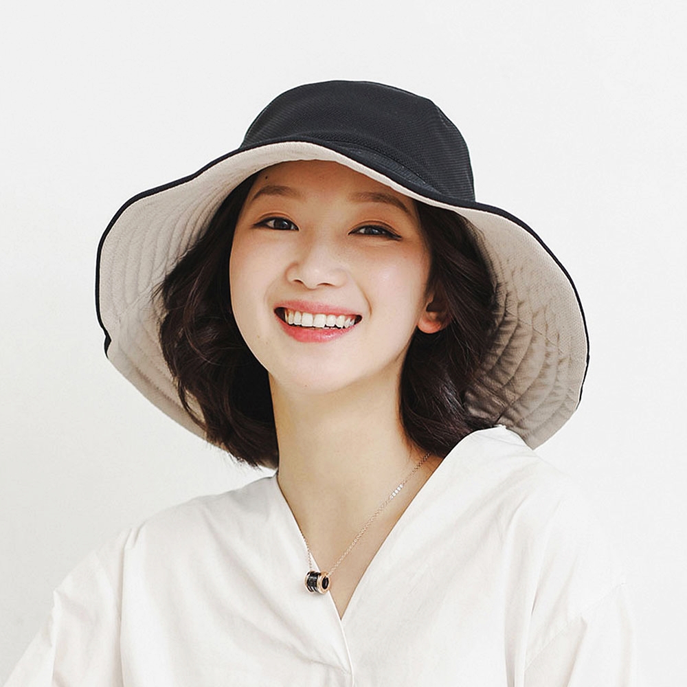 벙거지모자 자외선차단모자 챙넓은 여성버킷햇 휴양지 연예인 - 상세 이미지 2