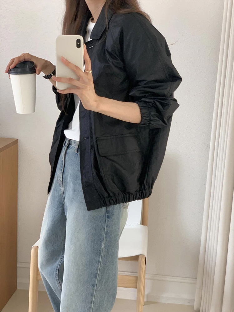 오버핏 카라넥 여성 블루종 패딩 야상 점퍼 가을 간절기 아우터 여자 항공점퍼 바람막이 - 상세 이미지 4