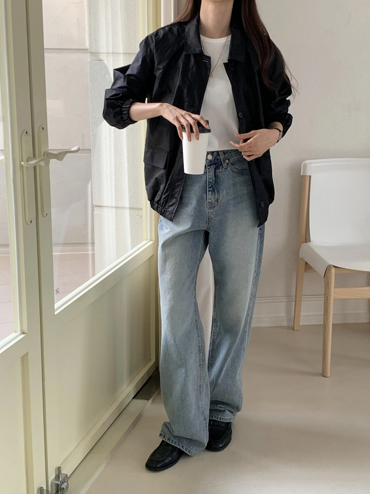 오버핏 카라넥 여성 블루종 패딩 야상 점퍼 가을 간절기 아우터 여자 항공점퍼 바람막이 - 상세 이미지 5