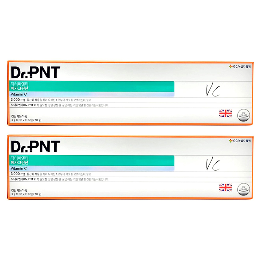 닥터피엔티 메가그린산90포 2상자 100% 고용량 비타민C