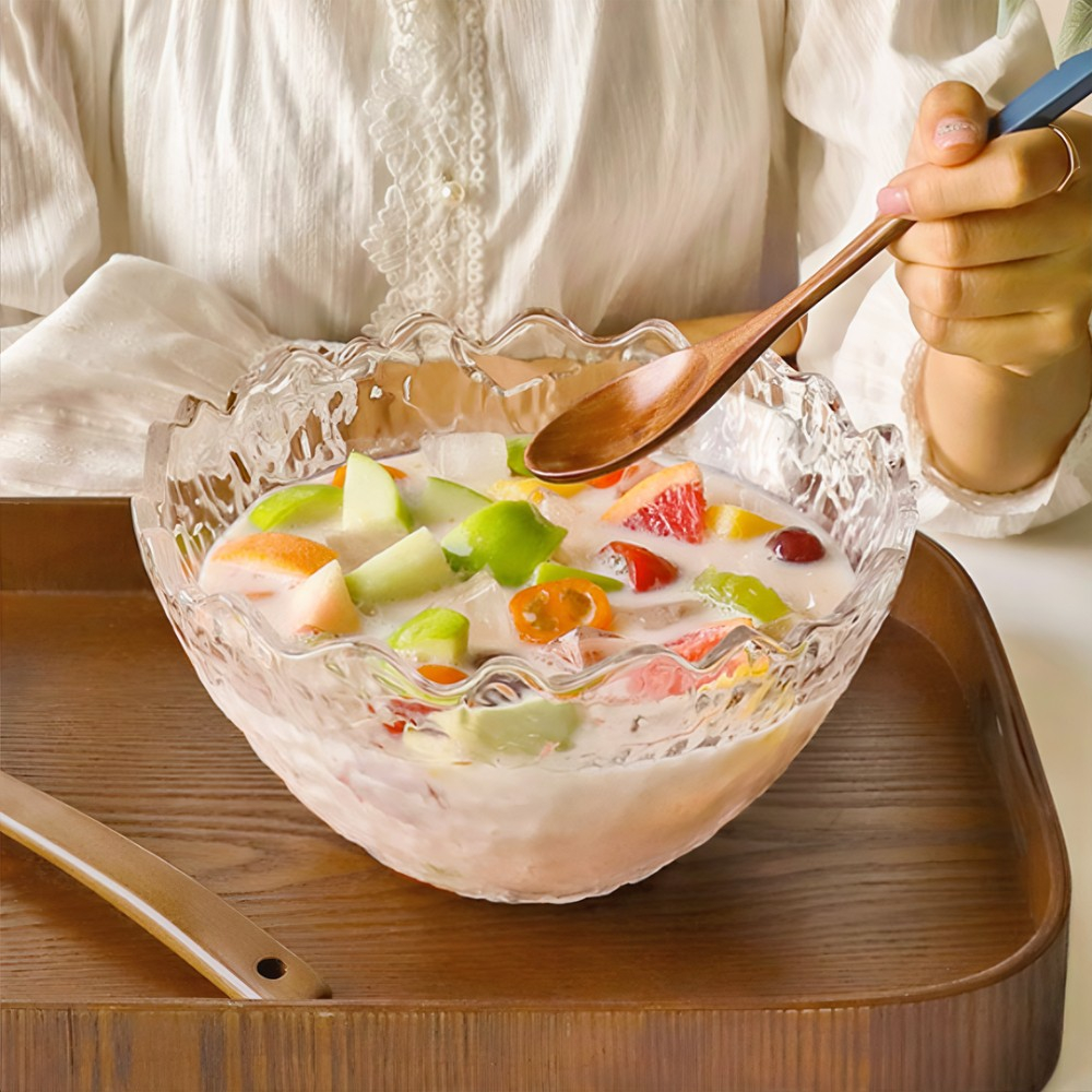 유리 빙수 화채 그릇 샐러드볼 디저트 보울 과일 시리얼 팝콘볼 다용도 뷔페 황도 대형 - 상품 이미지
