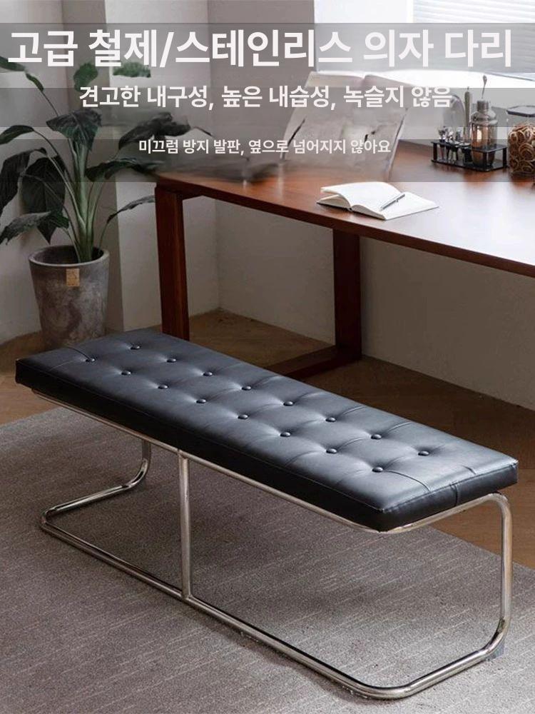베드 벤치 수납 인테리어 카라멜색 실내 거실 북유럽 스툴 복도 긴의자 복고풍 카라멜 120x35x45cm - 상세 이미지 5