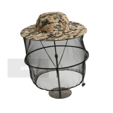 해충방지 방충모자 픽셀카키 방충복 예초기안전모 벌모자