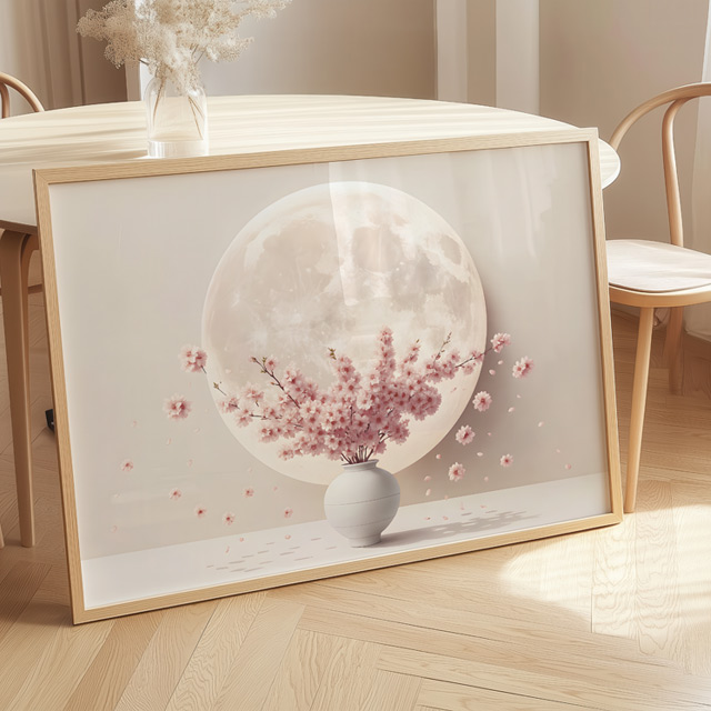 벚꽃 달항아리 인테리어 그림 꽃 액자 대형 캔버스 거실 현관 풍수 카페 집들이 개업선물 이미지 8