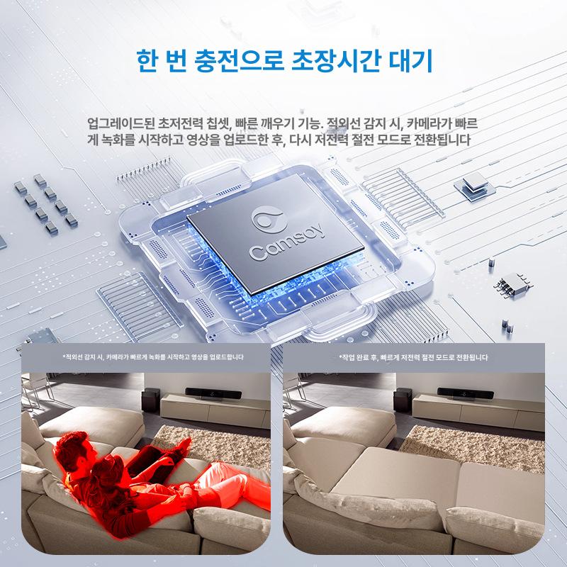 무선 실내외 스마트 감시카메라 와이파이 알람 T9G5 블랙 4G 카드 - 상세 이미지 3