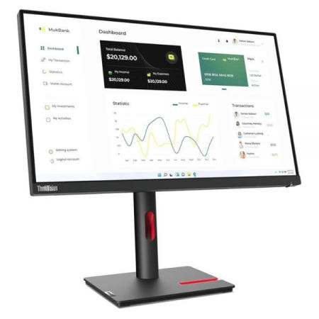 [해외]Lenovo ThinkVision T23i-30 23인치 클래스 풀 HD LCD 모니터 - 16:9 레이븐 블랙