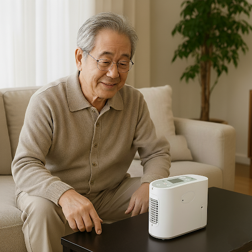 휴대용 산소발생기 의료용 산소호흡기 가정용 오투메디 대여 렌탈 임대 P2e