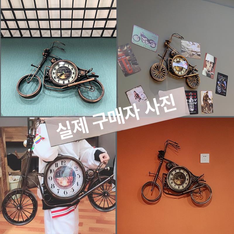엔틱 오토바이 벽장식 바이크 빈티지 장식 입체 소품 앤티크브론즈 72x55 - 상세 이미지 3