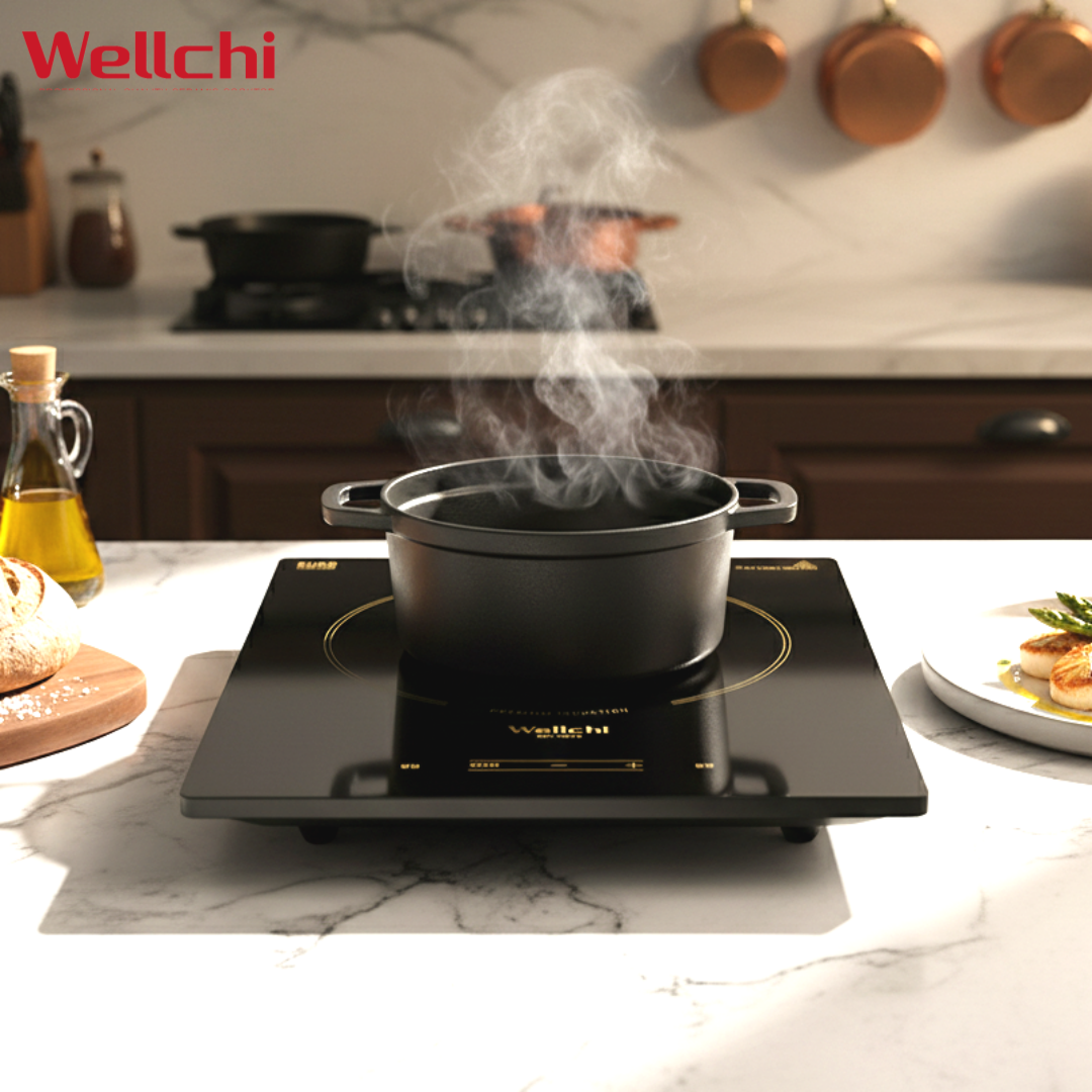 업소용인덕션 웰치 이동식 WEI-100P 1구 고화력 전기렌지 레인지 가정용 영업 식당 주방 2KW 이미지 2