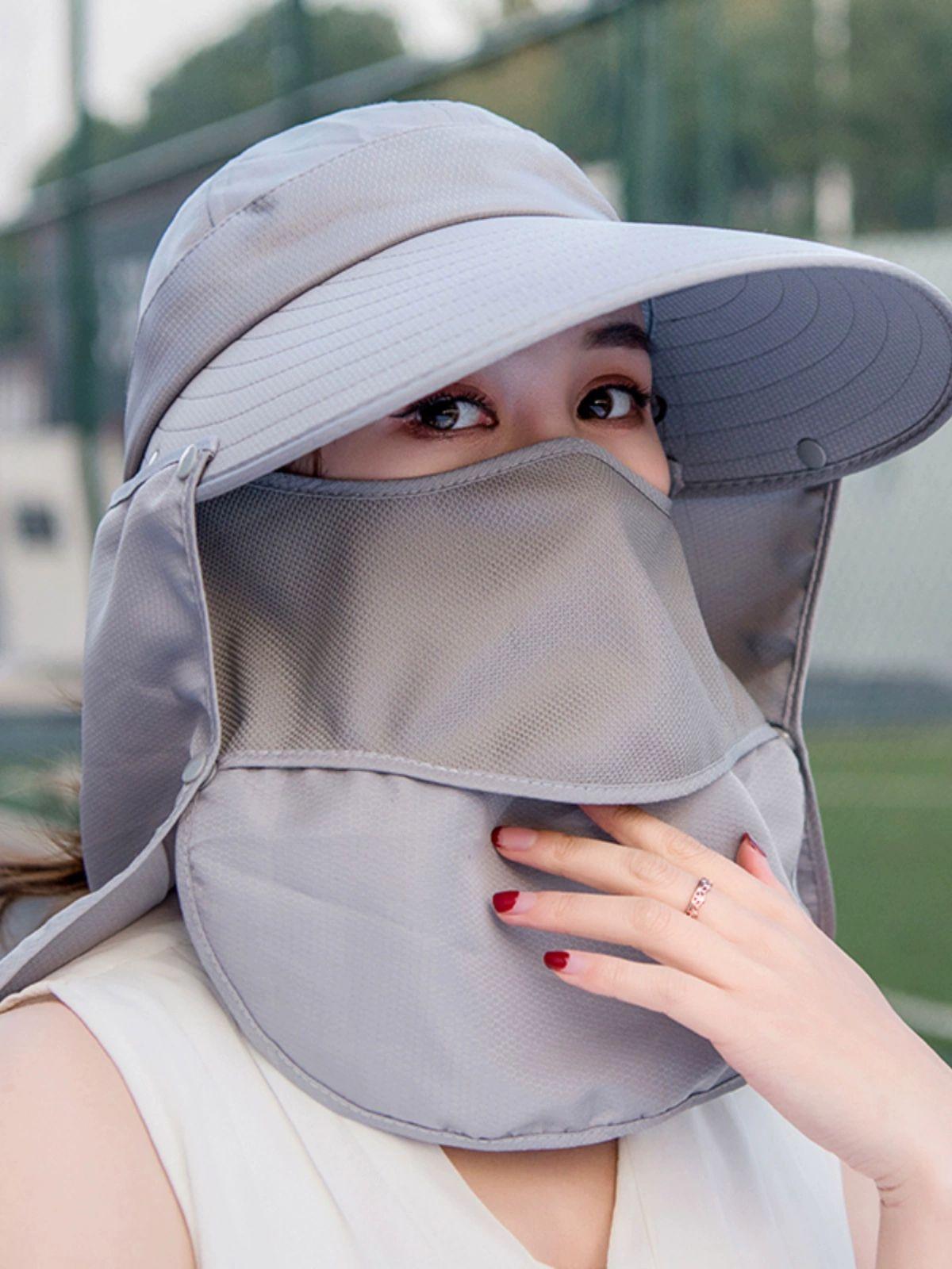 텃밭 땡볕일모자 밭에서쓰는모자 농부 농사 햇빛 밭일 일할때쓰는 농사용 밭 가리개 시골 스카이블루 아이스실크 프리사이즈 방풍스트랩포함 - 상세 이미지 3