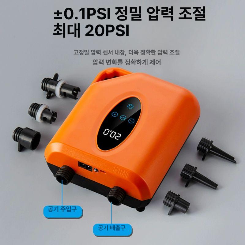 자동공기주입기 텐트공기펌프 고무보트펌프 충전식 가정용 셀프 화장실 셋트 청소용 검정오렌지 리튬배터리 12000mah - 상세 이미지 3
