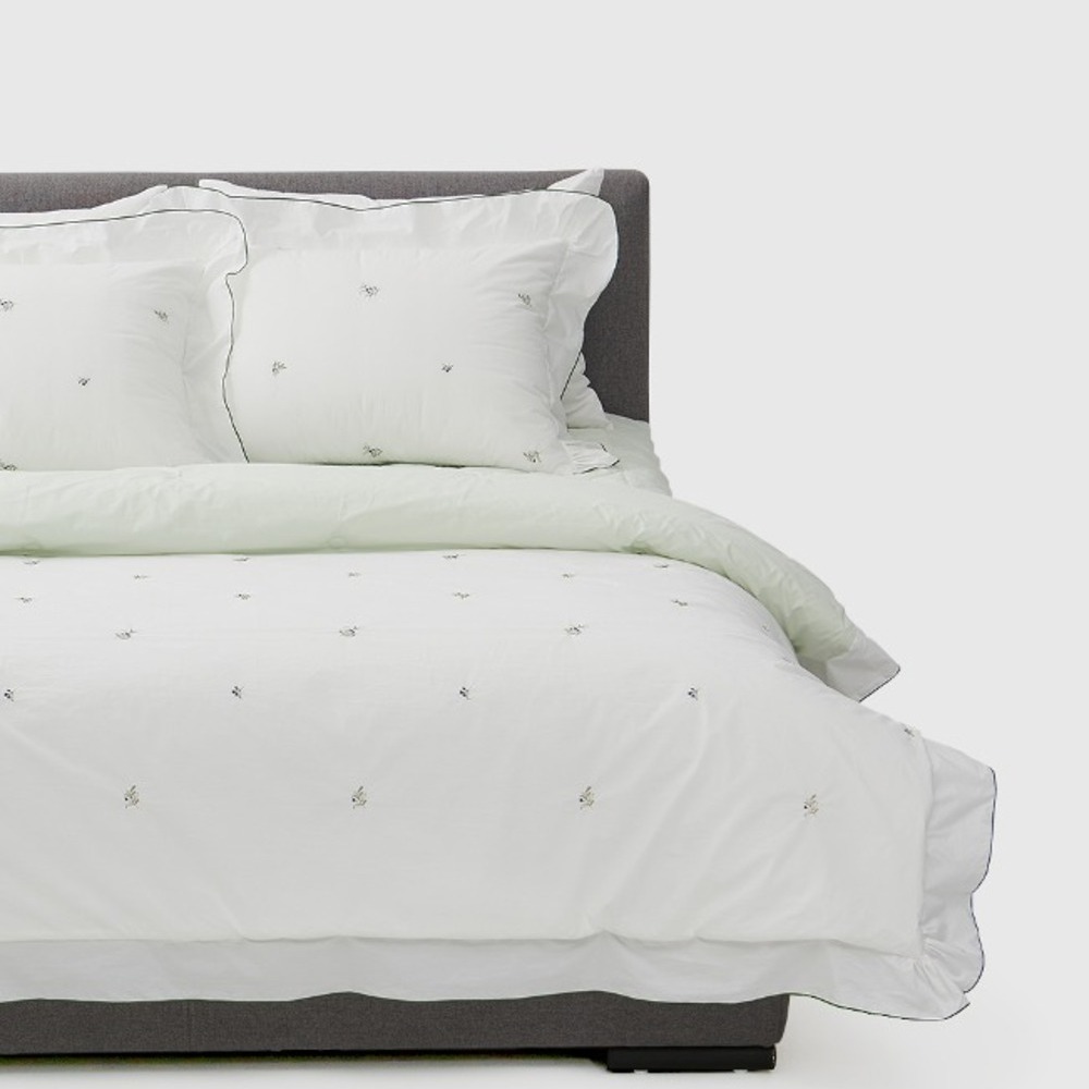 레노마 홈 릴라자수 안단이불커버 고밀도워싱면100% 꽃자수 이불커버