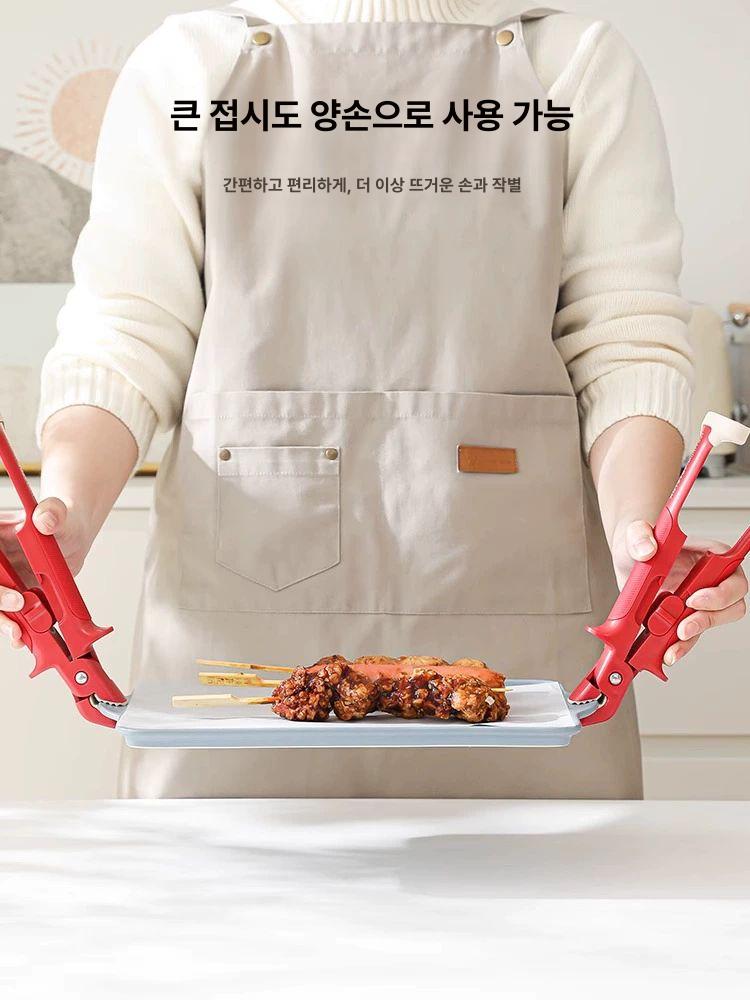 냄비집게 실리콘 뜨거운 그릇 집게 가정용 조리용 요리용 다용도 조리도구 레드 앤 화이트 샤크 클립 1개 - 상세 이미지 4