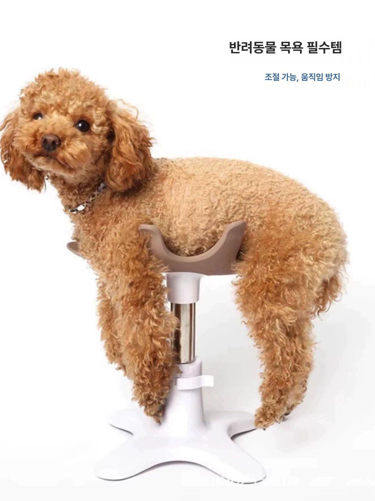 강아지 미용 거치대 동물병원 접이식 높이조절 고정 소형견 회전테이블 탁자 목욕 반려동물 핑크 - 상세 이미지 2