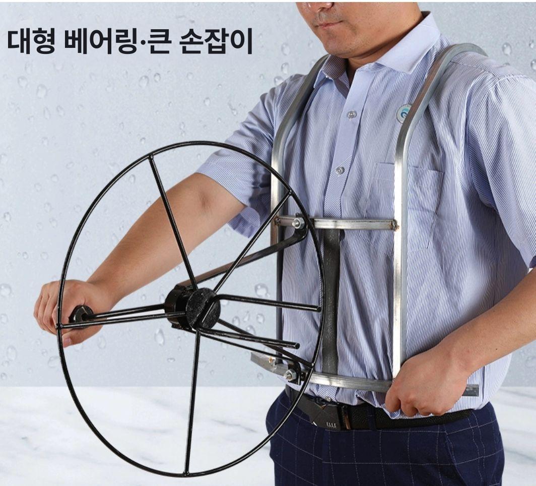호스 릴 감기 튜브 정리대 점적 농약 다용도 권취기 수도관 농사 살포기 거치대 권치기 어깨끈 대형 원형 디스크 - 상세 이미지 2