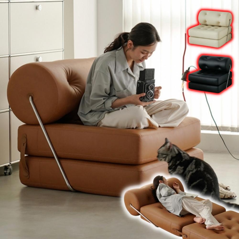 1인용 접는 침대 쇼파 인조 가죽 접는 소파