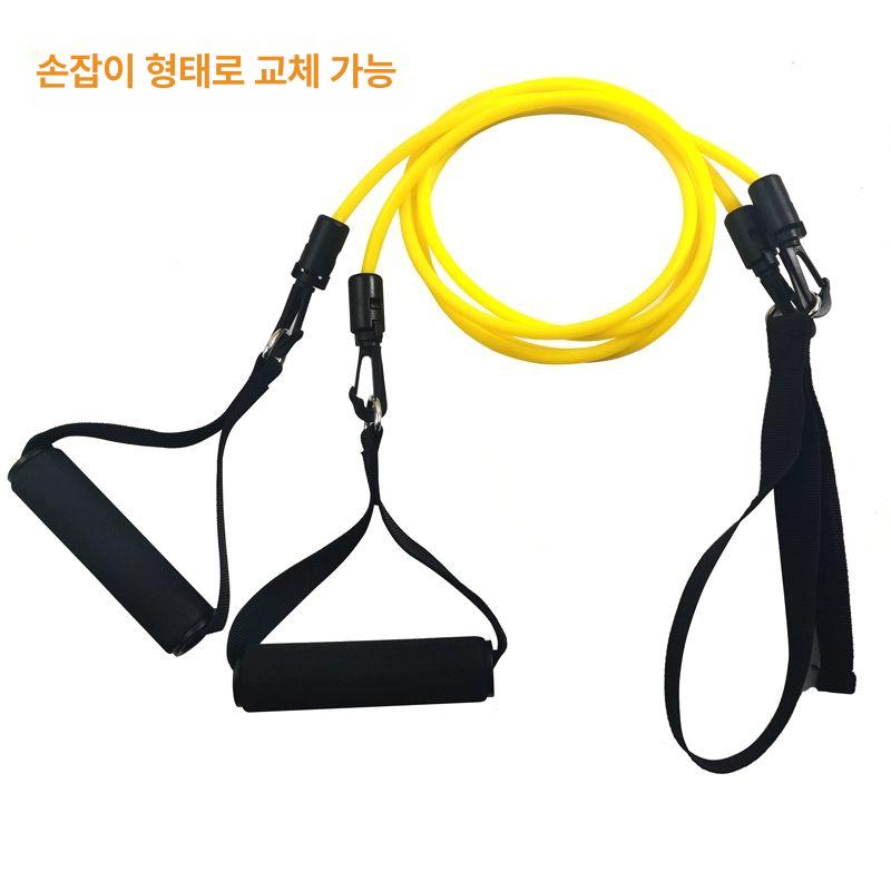 수영훈련기구 고무줄 탄성 평형 달리기 탄성밴드 하체훈련 튜브 육상 저항 팔운동 6세 추천 옐로우 미니 핸들 60cm - 상세 이미지 4