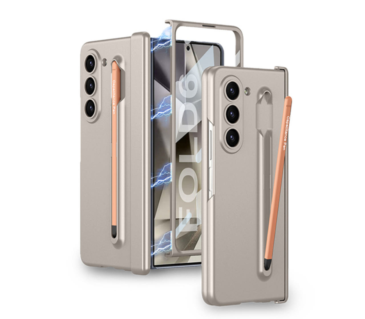 갤럭시 폴드 케이스 힌지보호 풀커버 펜포함 블랙_레드, 갤럭시Z 폴드6 - 상세 이미지 2