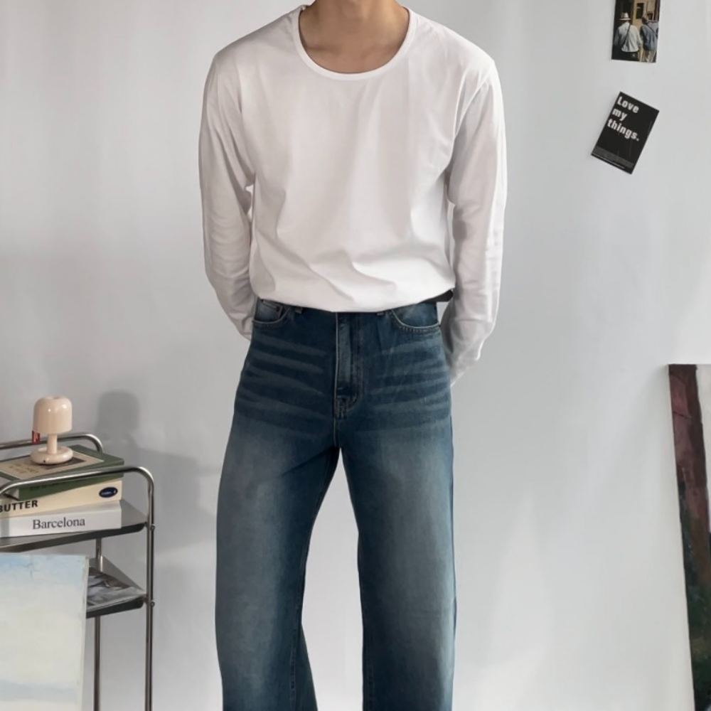 남자 유넥 기본 긴팔 티셔츠 (3color) 이미지 7