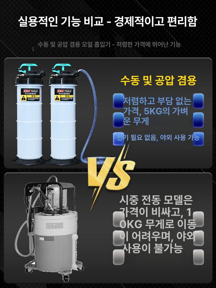 부동액 교환기 자동차 카센터 차량정비 정비 테스터 교체 에어빼기 냉각수 교환 진공 셀프 초두꺼운 8L 5관 수동 범용사이즈 - 상세 이미지 4