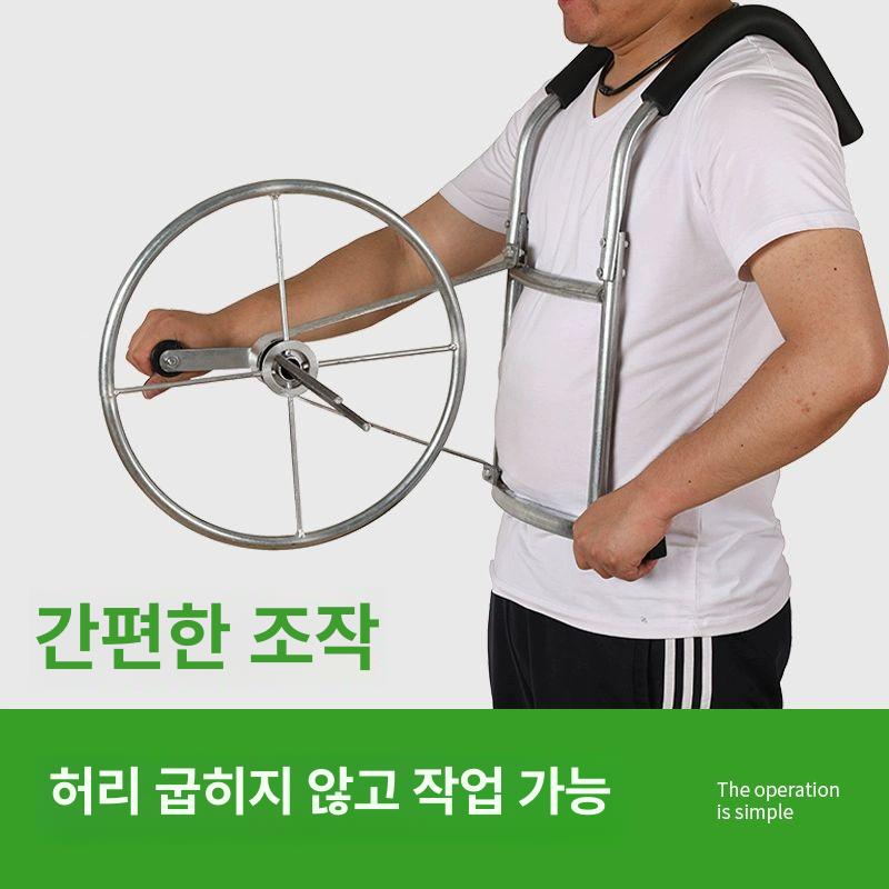 호스 릴 감기 튜브 정리대 점적 농약 다용도 권취기 수도관 농사 살포기 거치대 권치기 어깨끈 대형 원형 디스크 - 상세 이미지 5