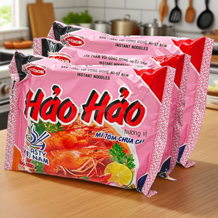하오하오 HAOHAO 베트남 매콤 핑크 새우맛 라면 77g x3개입 다낭 여행 국민라면