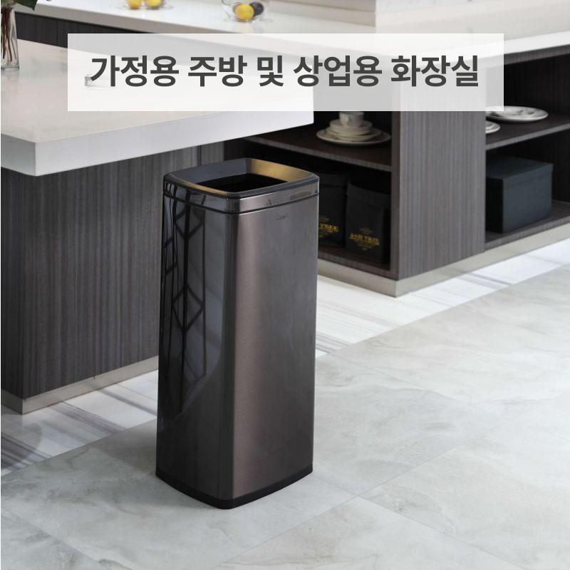 스테인레스 휴지통 50L 관공서 실내외 겸용 스테인리스 모텔 식당 야외 스텐레스 쓰레기통 40L 헤어라인 실버 - 상세 이미지 2