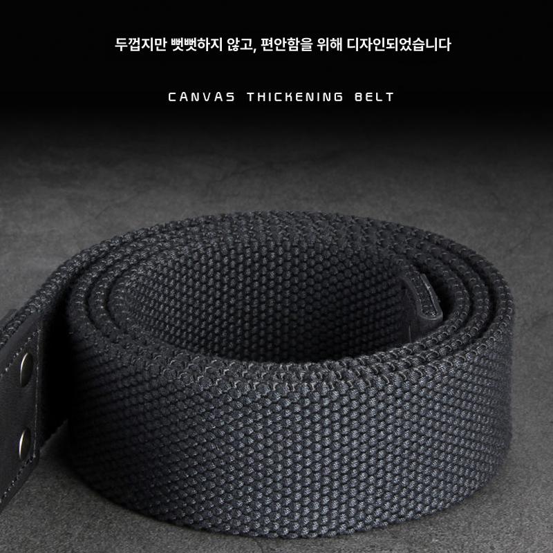 버클 등산 캐주얼 전술 청바지 학생용벨트 패브릭 가벼운 요대 밀리터리 파일럿 혁띠 군인 S30-블랙 흑피 105cm - 상세 이미지 2