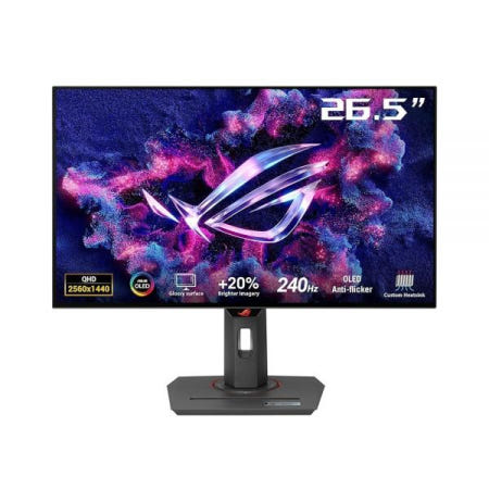 에이수스 [해외]ASUS ROG Strix 27인치 1440P OLED 게이밍 모니터 (XG27AQDMG) - QHD, 광택 OLED, 240Hz, 0.03ms, 맞춤형 방열판, 깜박임 방