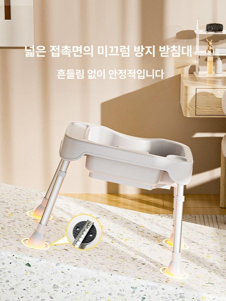 침상 환자용 머리감기 대야 임산부 노인 간편한 가정용 샤워 세트+조절 가능한 스탠드 B - 상세 이미지 5