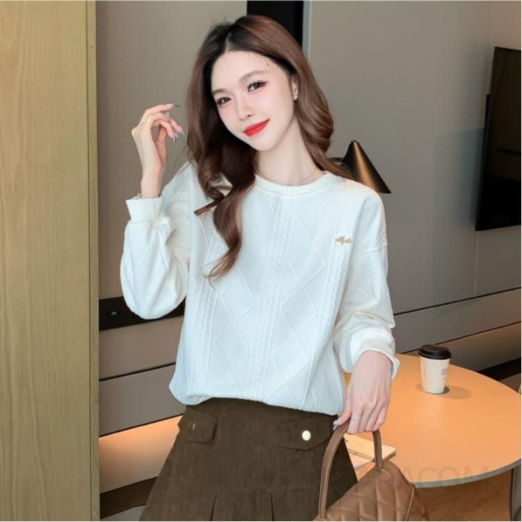 여성 슬림핏 긴팔 스웨트셔츠 가을용 데일리 티셔츠 통근복 레이어드 스타일 캐주얼 착용감 편안한 모던한 디자인 - 상품 이미지
