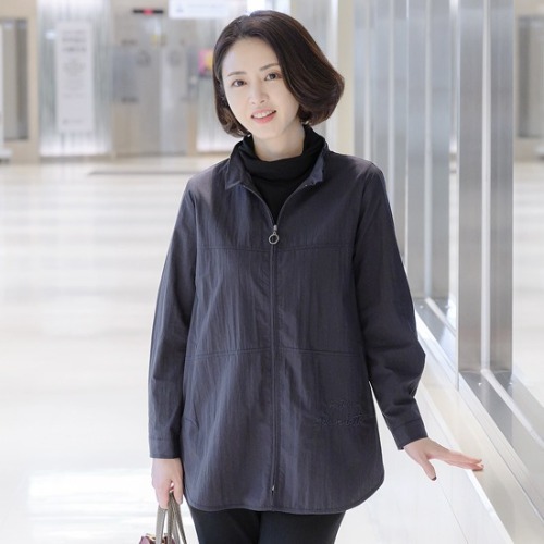 엄마옷 조이마담 J2639 자수 이중넥 점퍼 중년여성의류 - 메인 이미지