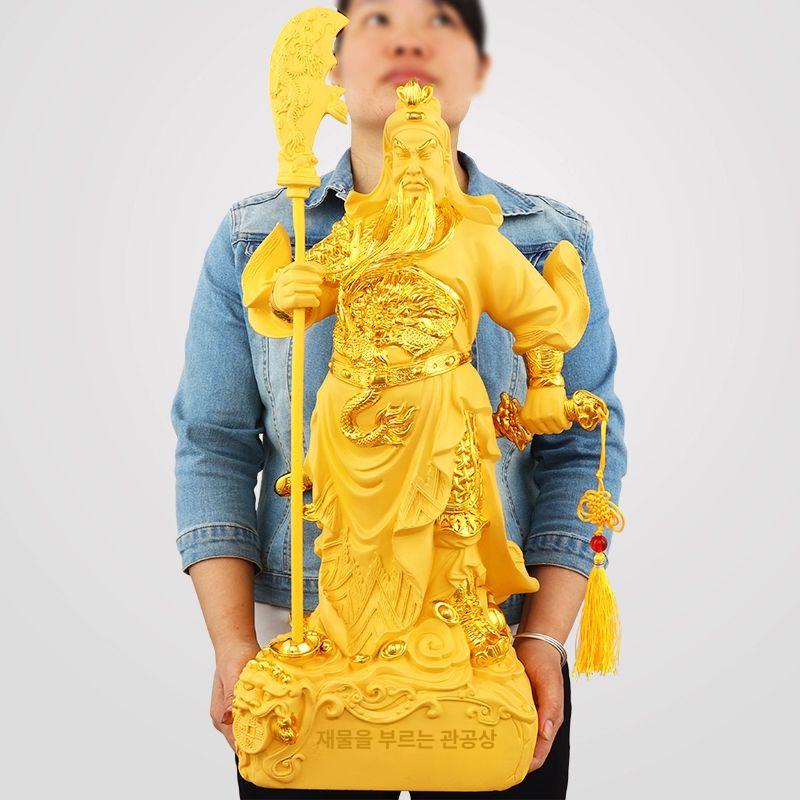 관우상 관운장 관우장군 삼국지 풍수 들어오는 행운신 재신 수호신 관우동상 관공 관우 장군상 관우 재물신 샌드골드 - 상세 이미지 2