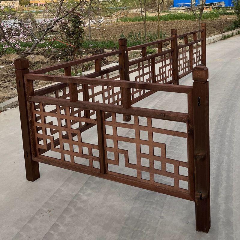 나무 울타리 빈티지 레트로 소품 단단한 전통문양 다리 라이트브라운 울타리 메인 프레임 - 상품 이미지