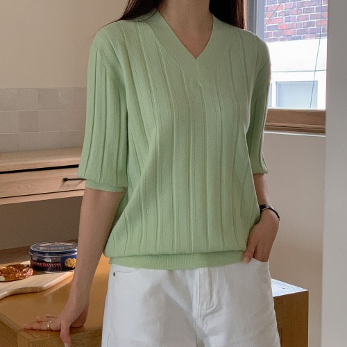 엄마옷 조이마담 T51786 브이넥 캐시미어 니트 티셔츠 중년여성의류