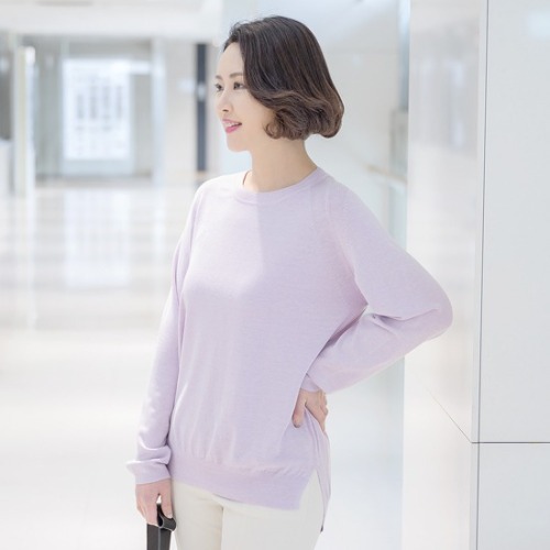 엄마옷 조이마담 T50405 언발 트임 니트 티셔츠 중년여성의류 - 상품 이미지