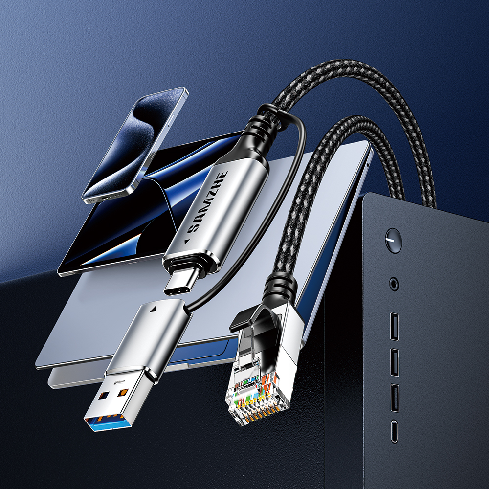 삼지 USB 겸용 C타입 기가비트 이더넷 RJ45 랜선 랜 케이블 RS202 - 상세 이미지 2