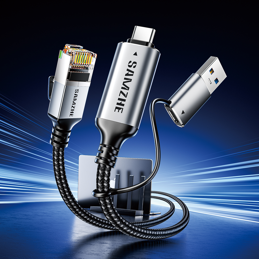 삼지 USB 겸용 C타입 기가비트 이더넷 RJ45 랜선 랜 케이블 RS202 - 상세 이미지 3