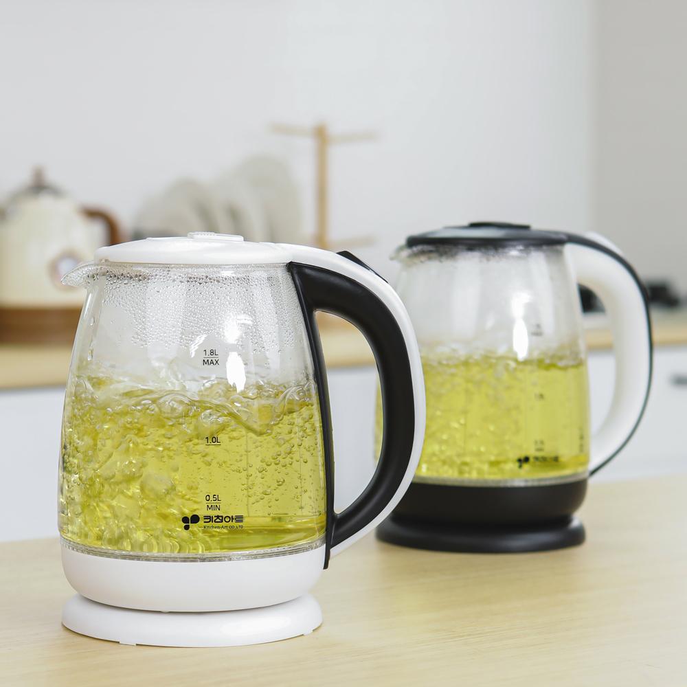 1.8L 무선 전기주전자 내열유리 전기포트 커피포트