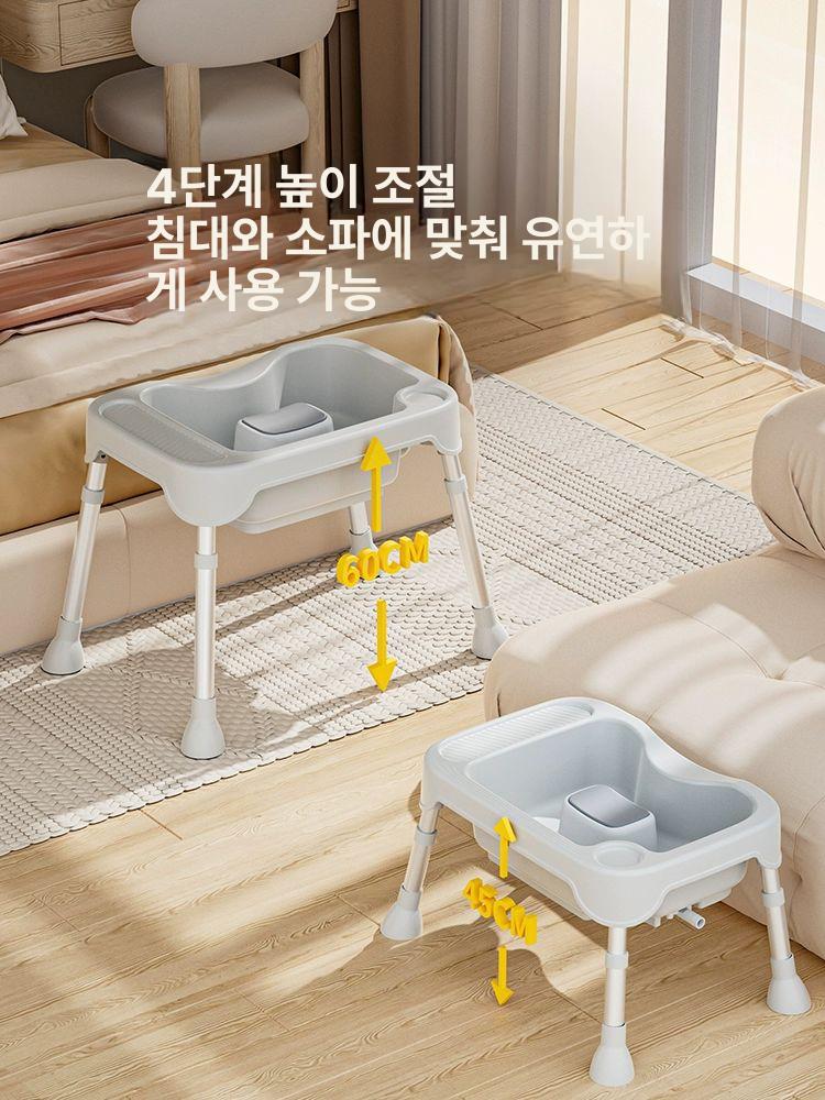 침상 환자용 머리감기 대야 임산부 노인 간편한 가정용 샤워 세트+조절 가능한 스탠드 B - 상세 이미지 4