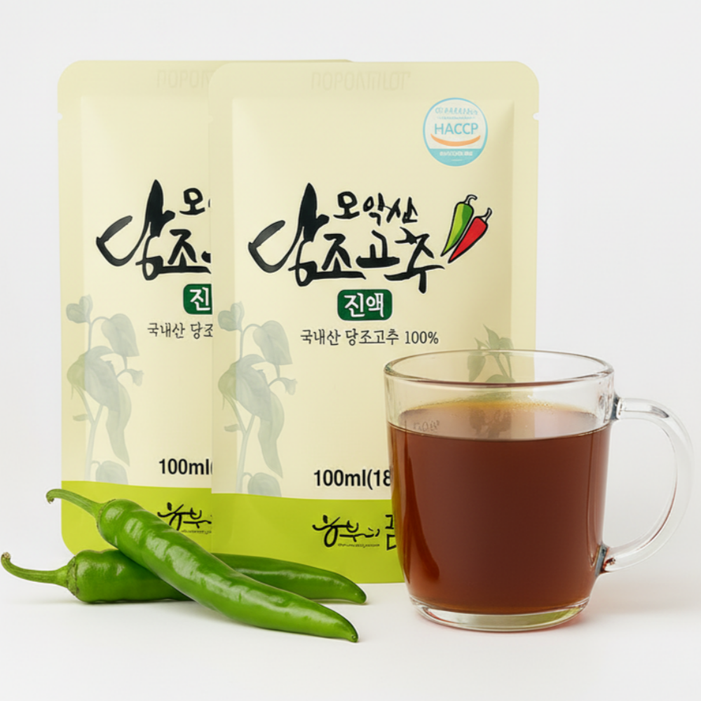 당조고추 티 페트 음료 5개 20개 1박스 / 못난이 고추 국산 당고추 당조절 도움 1kg 2kg 3kg 10kg / 추석선물세트 / 저당고추장 - 상세 이미지 3