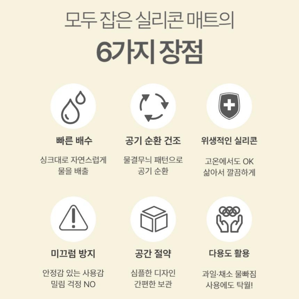 네바스 물빠짐 식기 건조대 실리콘 설거지 싱크대 그릇 건조대 이미지 3