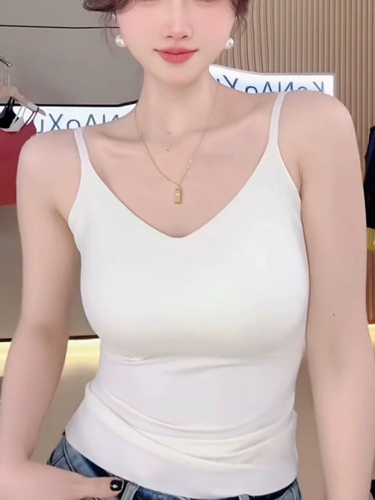 슬림 아이스패드 여성용 가운 홈웨어 잠옷 탱크 에어컵 나시티 여자의류 블랙 M 80-100 - 상세 이미지 3